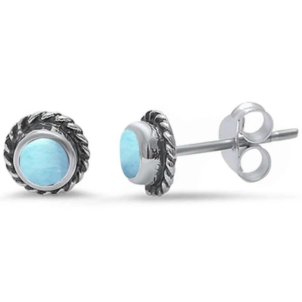 Natural Larimar925 Sterling Silver Earrings 24$